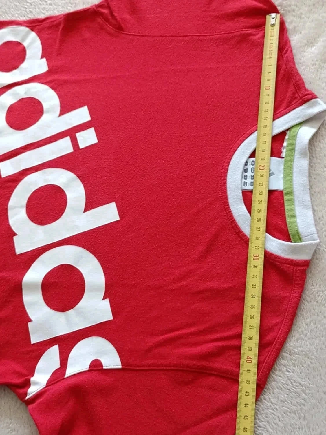 Camiseta Adidas 2005 vermelha com grande Logo branco Tamanho 16 anos – photo 14